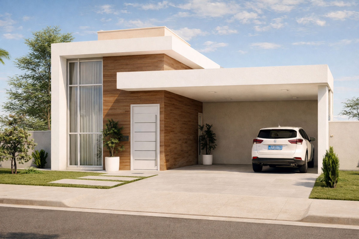 Residencia 3 quartos, conceito contemporaneo